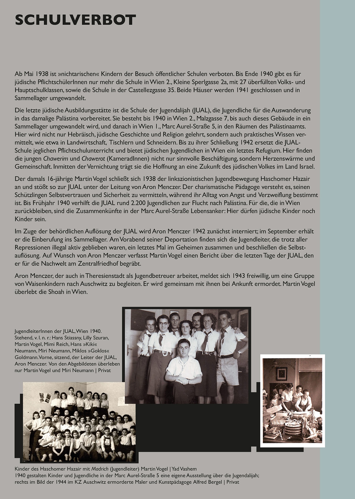 Tafel: Schulverbot &copy; Tafel aus der Installation &raquo;Schaltstelle des Terrors&laquo; von Sophie Lillie und Arye Wachsmuth