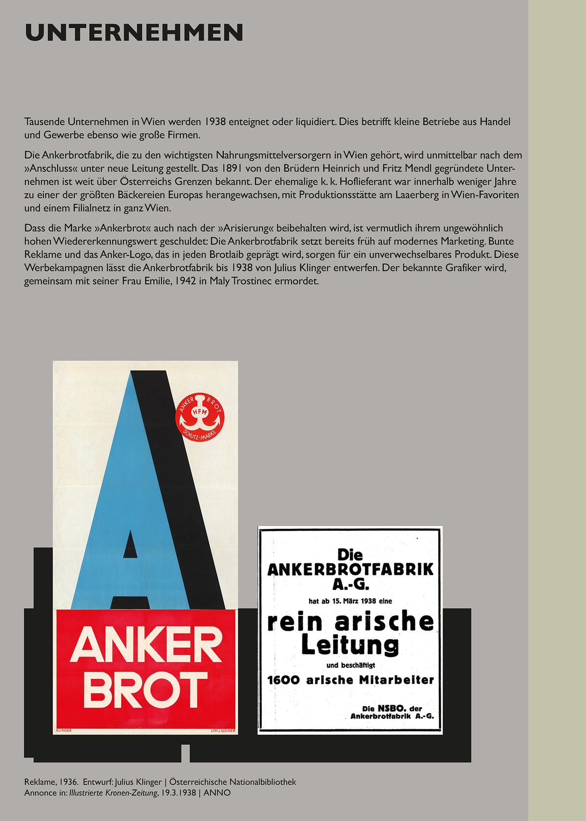 Tafel: Unternehmen &copy; Tafel aus der Installation &raquo;Schaltstelle des Terrors&laquo; von Sophie Lillie und Arye Wachsmuth