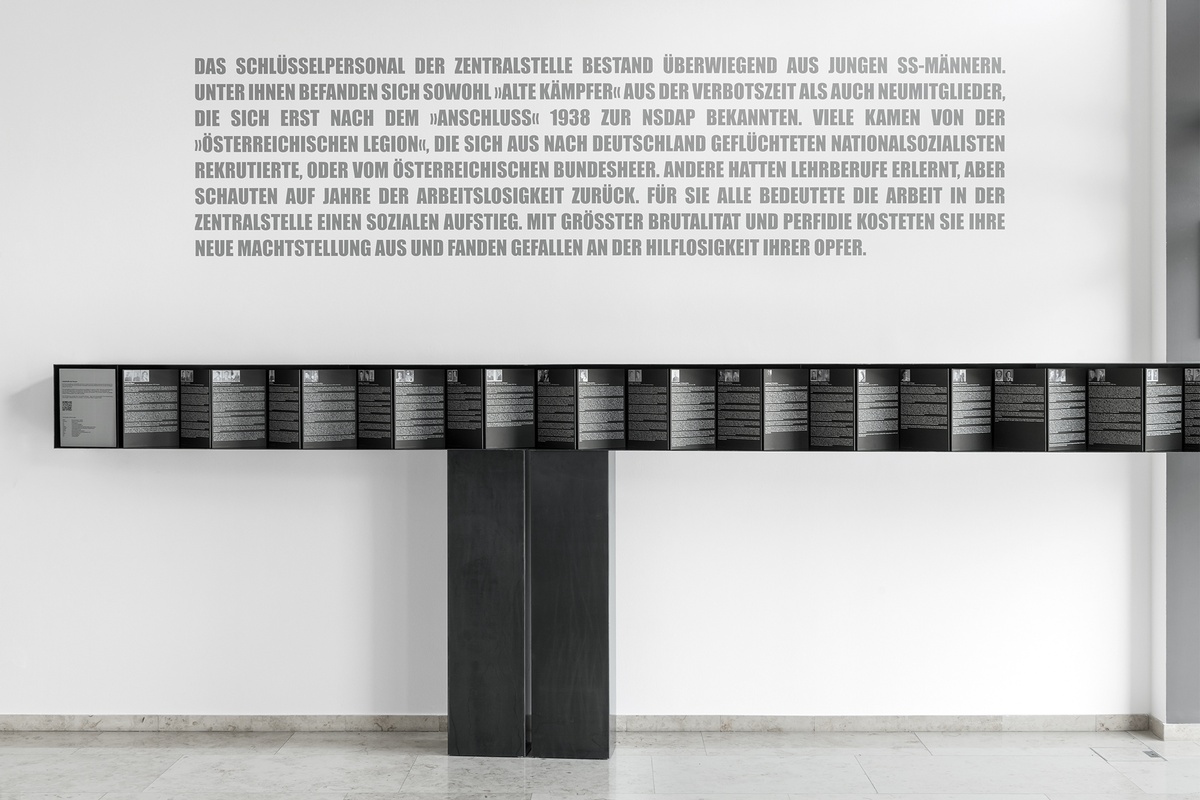 Dauerausstellung "Schaltstelle des Terrors" - Leporello mit Biografien der T&auml;ter:innen &copy; Klaus Pichler